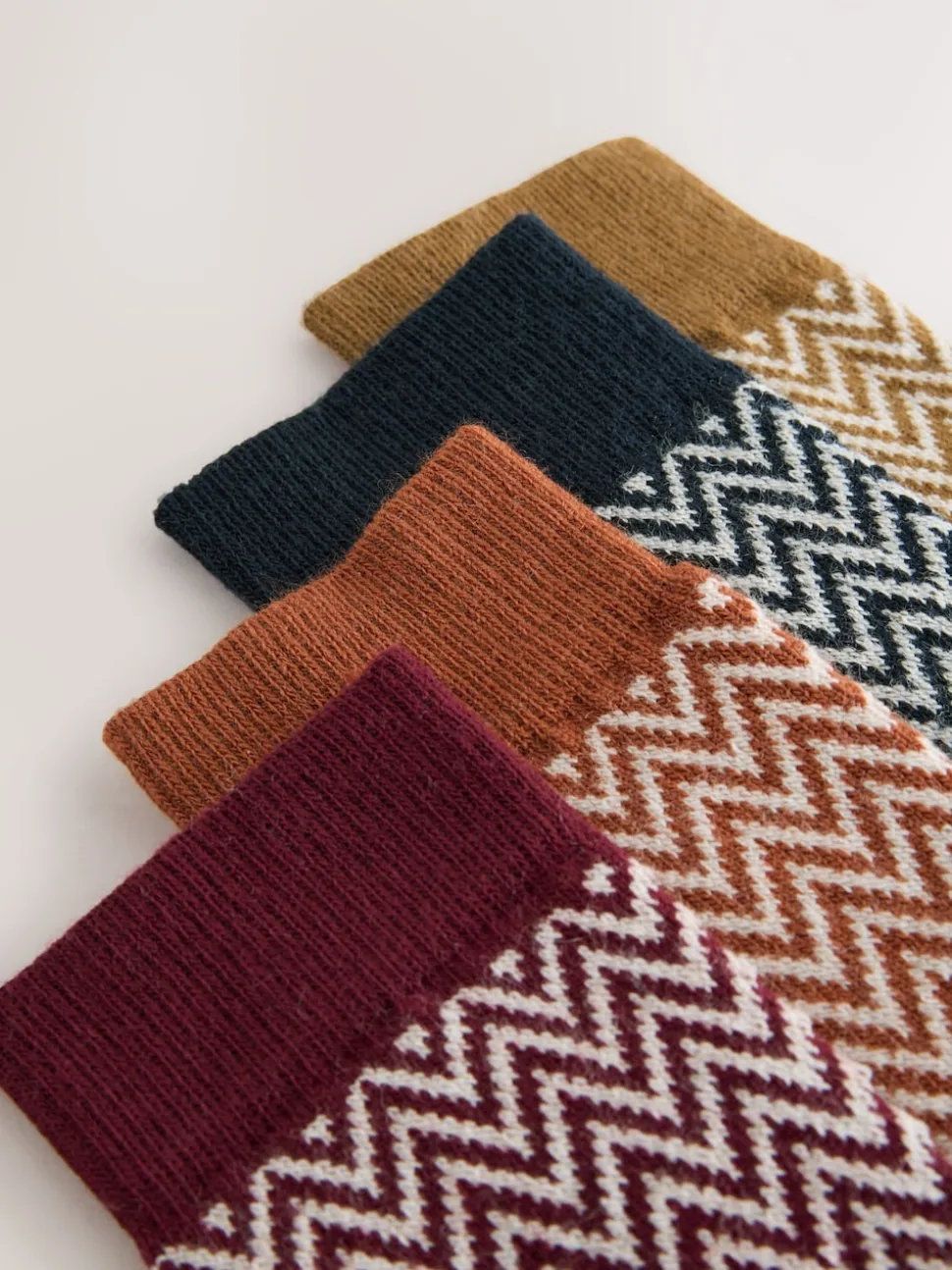 Blue/Green/Grey Herringbone Heavyweight Socks 4 Pack
