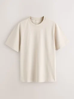 Blue/Green/Grey/Orange/White/Brown Regular Fit Essential Cotton T-Shirts 6 Pack