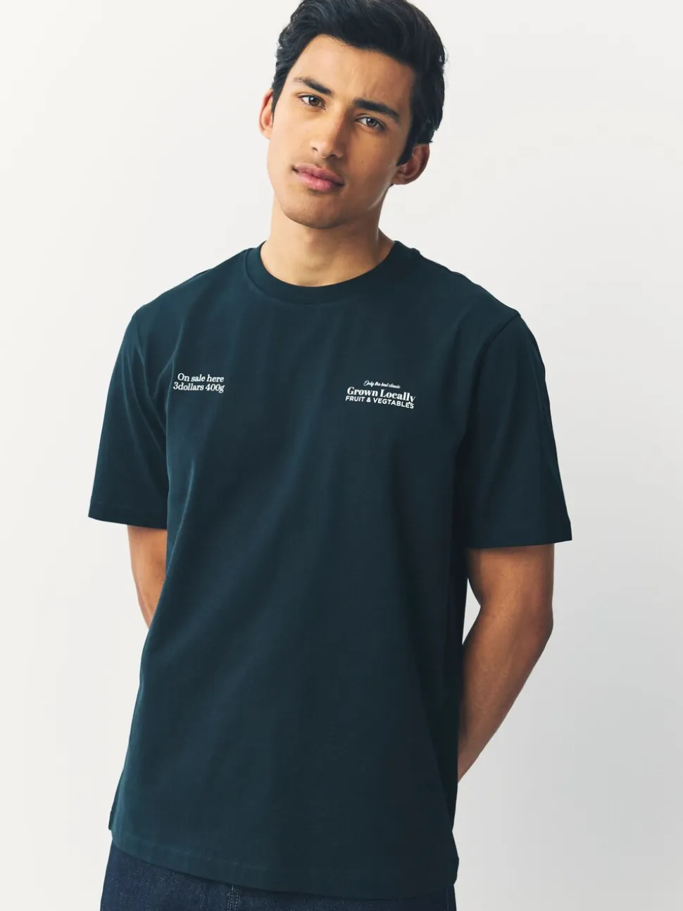 Blue/Green/Neutral Stone Relaxed Fit Graphic Print Heavyweight T-Shirt