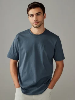 Blue/Green/Neutral/Brown Regular Fit T-Shirts 4 Pack