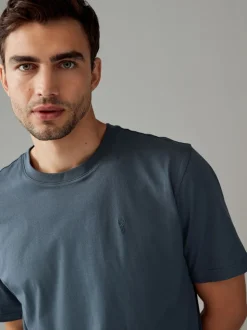 Blue/Green/Neutral/Brown Regular Fit T-Shirts 4 Pack