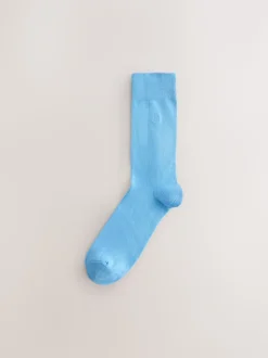 Blue/Green/Purple 8 Pack Embroidered Lasting Fresh Socks