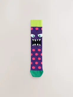 Blue/Green/Red Monster Pattern Socks 5 Pack