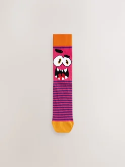 Blue/Green/Red Monster Pattern Socks 5 Pack