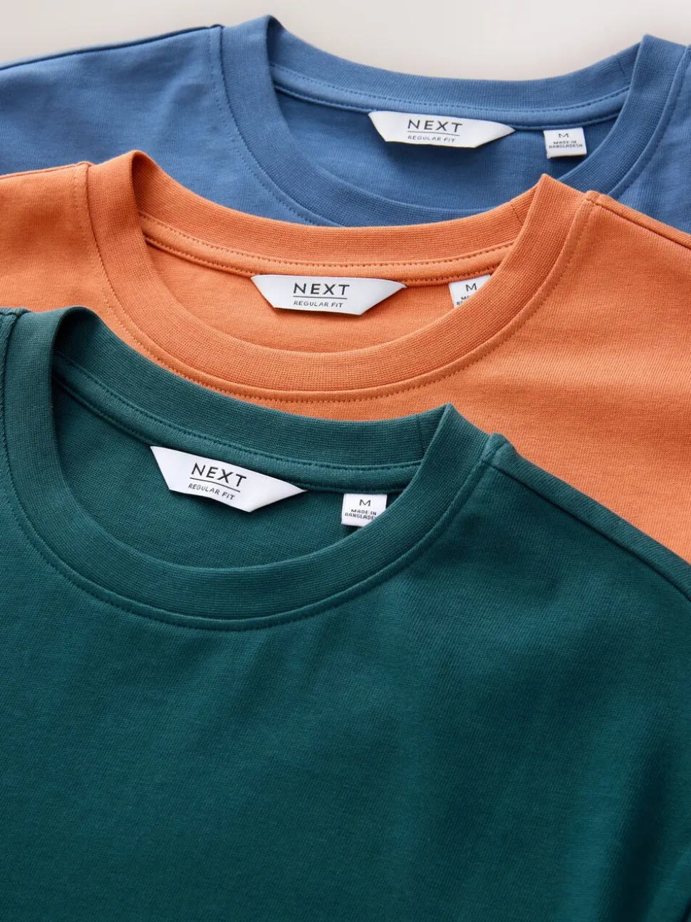 Blue/Green/Yellow Regular Fit Heavyweight T-Shirts 3 Pack