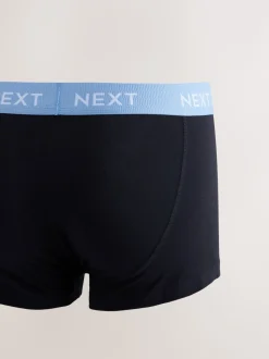 Blue/Green/Yellow Waistband 10 pack Cotton Rich Blend Hipsters Boxers