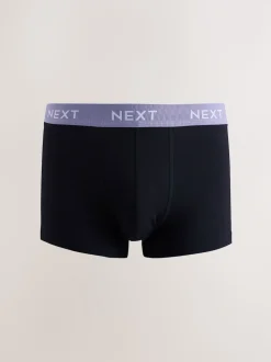 Blue/Green/Yellow Waistband 10 pack Cotton Rich Blend Hipsters Boxers
