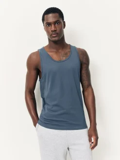 Blue/Grey 100% Cotton Layering Vests 5 Pack