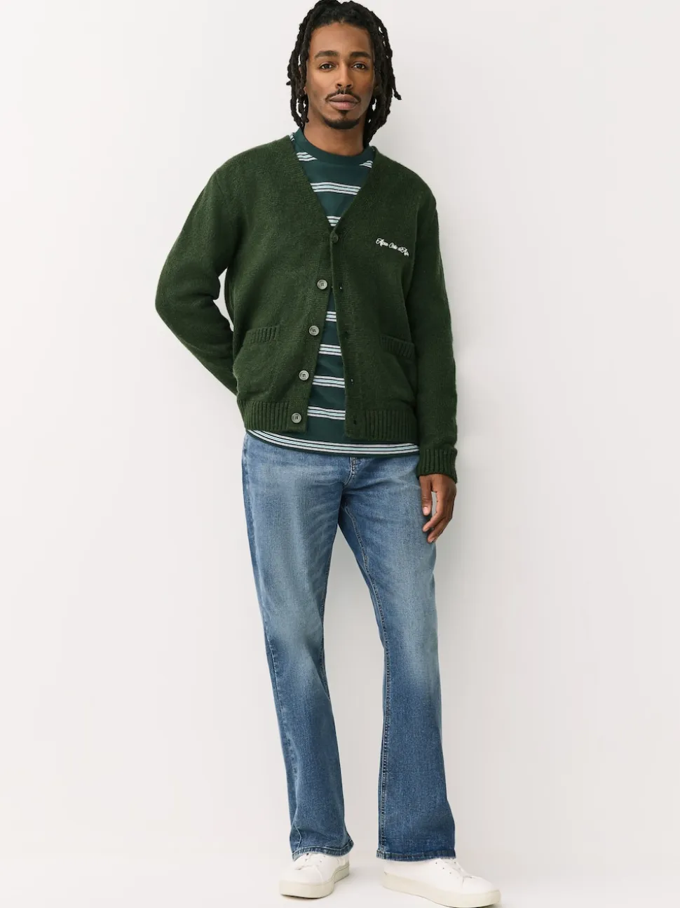 Blue/Grey Bootcut Classic Stretch Jeans