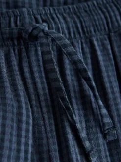 Blue/Grey Cheesecloth Trophy Neck Pyjamas Set