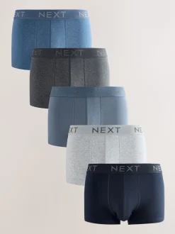 Blue/Grey Hipster Boxers 5 Pack