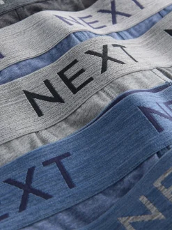 Blue/Grey Marl 10 pack Cotton Rich Blend Hipsters Boxers