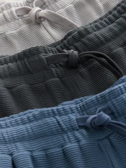 Blue/Grey Ottoman Ribbed Modal Shorts 3 Pack