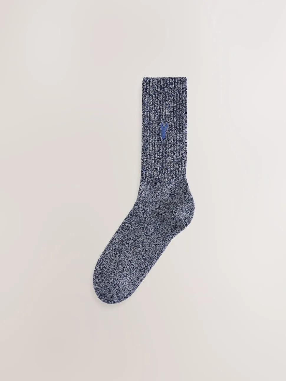 Blue/Grey Twisted Stag Embroidered Heavyweight Socks 10 Pack