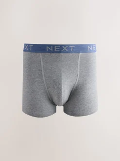 Blue/Grey/Black Cotton Rich Trunk Boxers 10 Pack