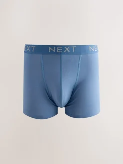 Blue/Grey/Black Cotton Rich Trunk Boxers 10 Pack