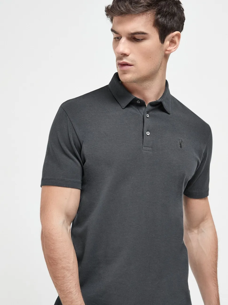 Blue/Grey/Black Plain Short Sleeve Jersey Polo Shirts 3 Pack
