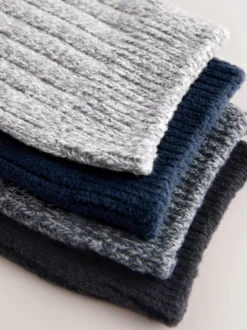 Blue/Grey/Black Supersoft Cosy Socks 4 Pack