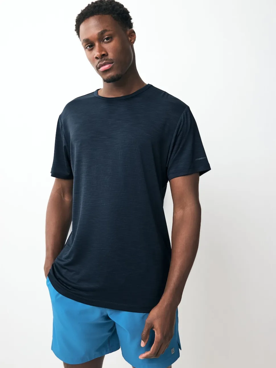 Blue/Navy Short Sleeve Tee Active Gym Training Top