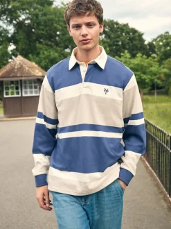 Blue/Neutral Stripe Rugby Shirt