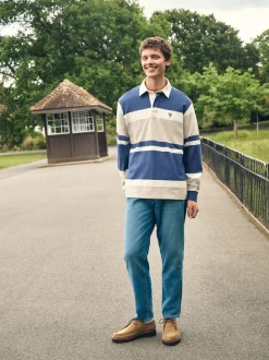 Blue/Neutral Stripe Rugby Shirt