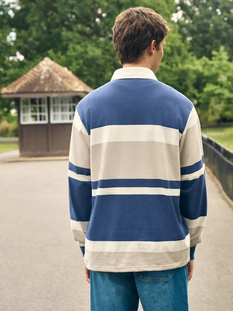 Blue/Neutral Stripe Rugby Shirt