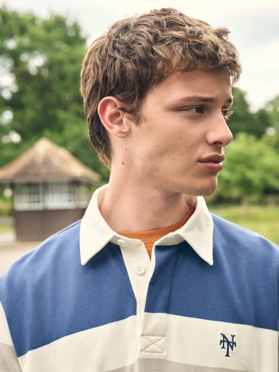 Blue/Neutral Stripe Rugby Shirt