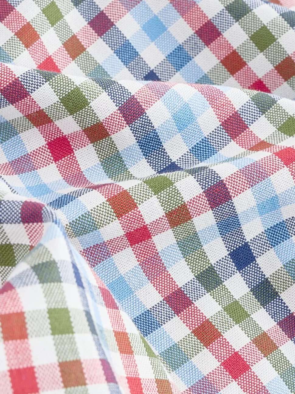 Blue/Red Gingham Easy Iron Button Down Short Sleeve Oxford Shirt