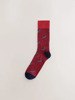 Blue/Red Safari Animals Fun Pattern Socks 8 Pack