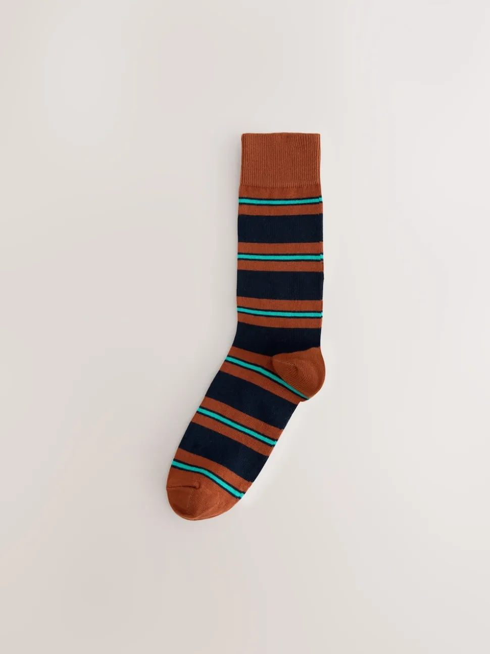 Blue/Red/Brown Striped Pattern Socks 8 Pack