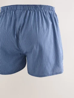 Blues Mixed Pattern 4 pack Woven Pure Boxers