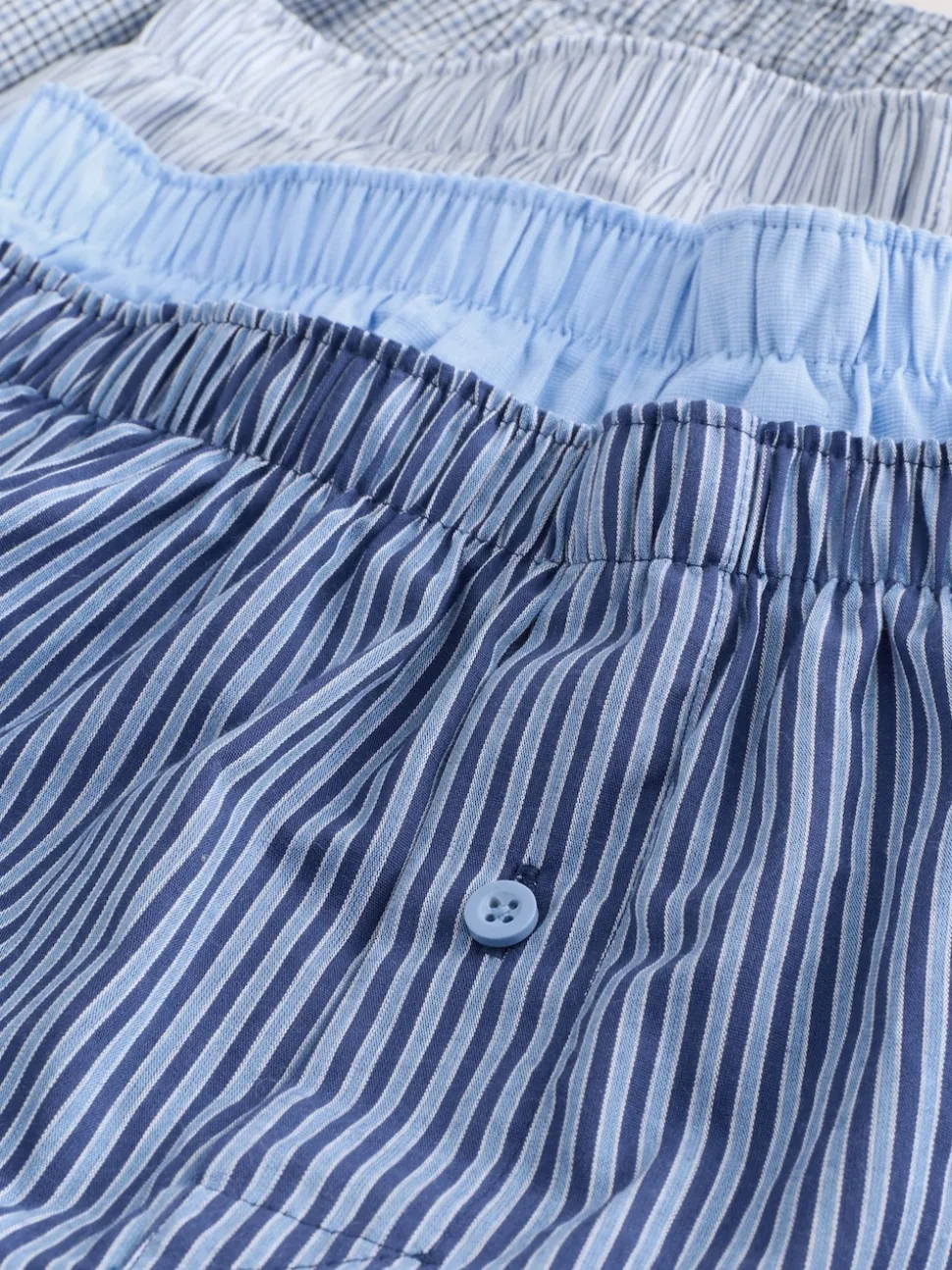 Blues Mixed Pattern 4 pack Woven Pure Boxers