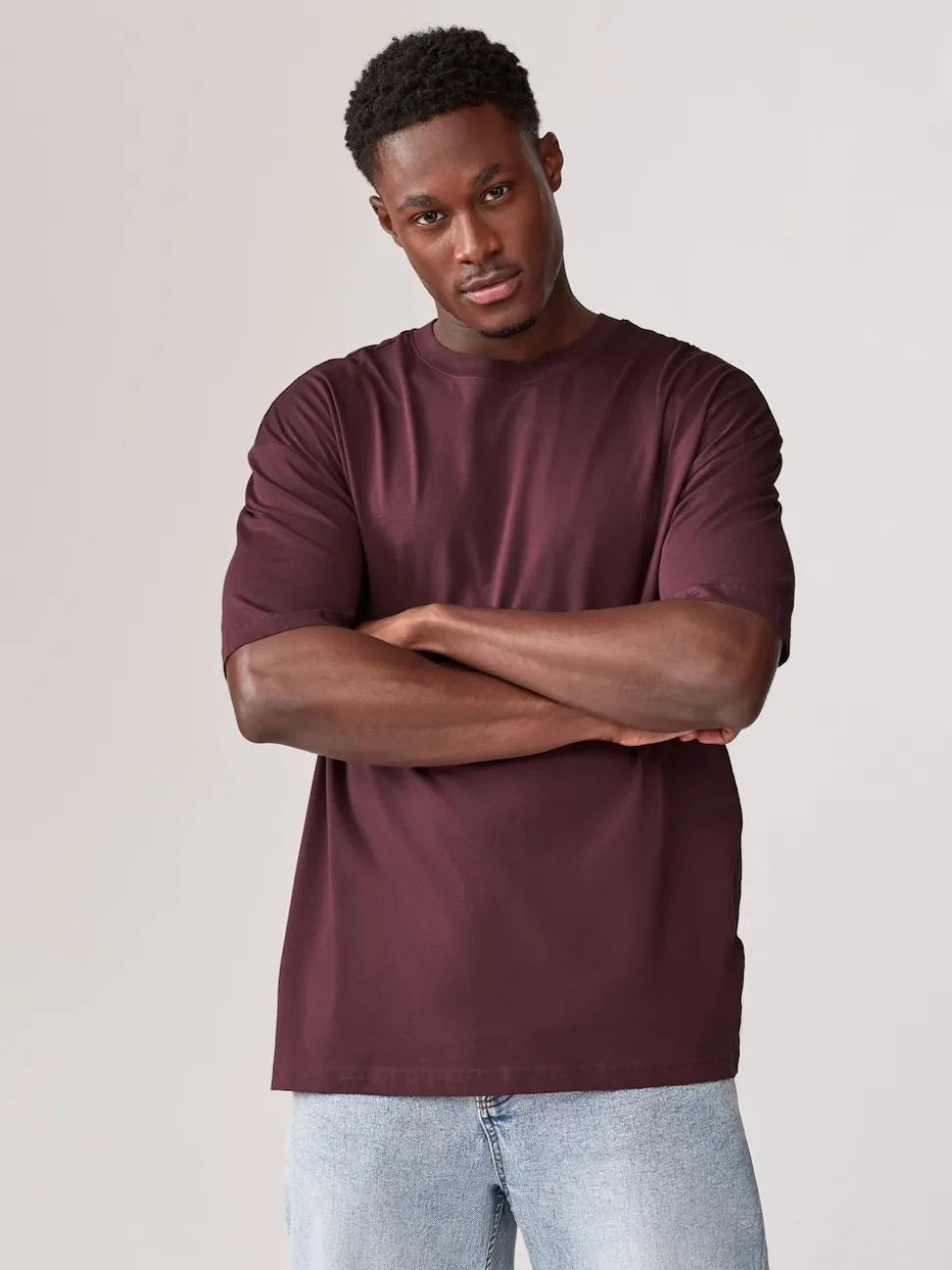 Blues/Green/Purple/Neutral Essential Cotton T-Shirts Relaxed Fit 5 Pack