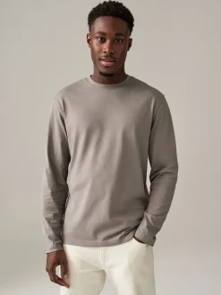 Blues/Grey/Neutrals Regular Fit Regular Fit Long Sleeve 100% Cotton T-Shirts 5 Pack