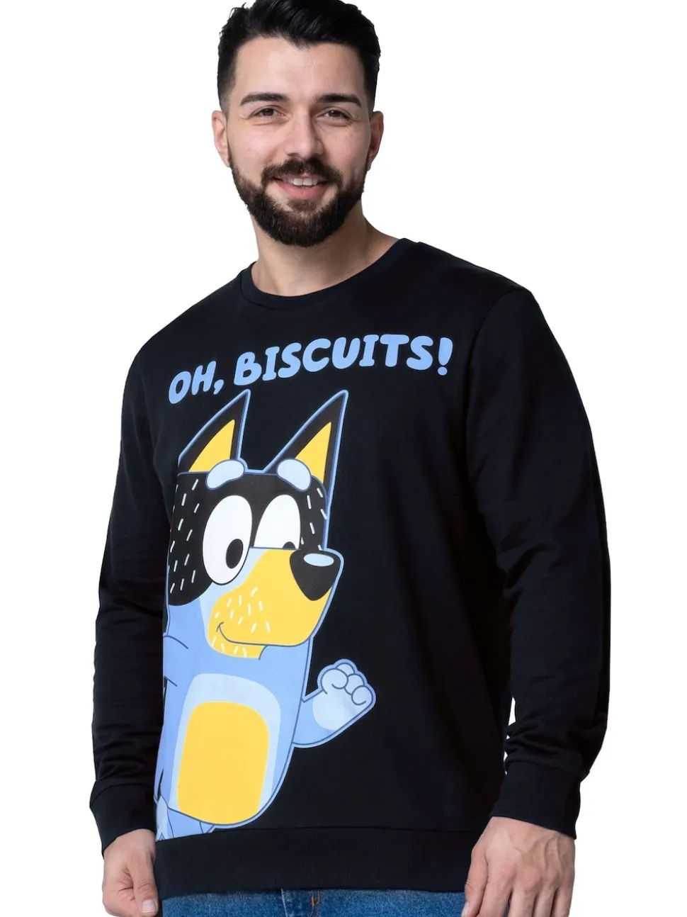 Bluey Blue Character Mens Bandit Sweatshirt