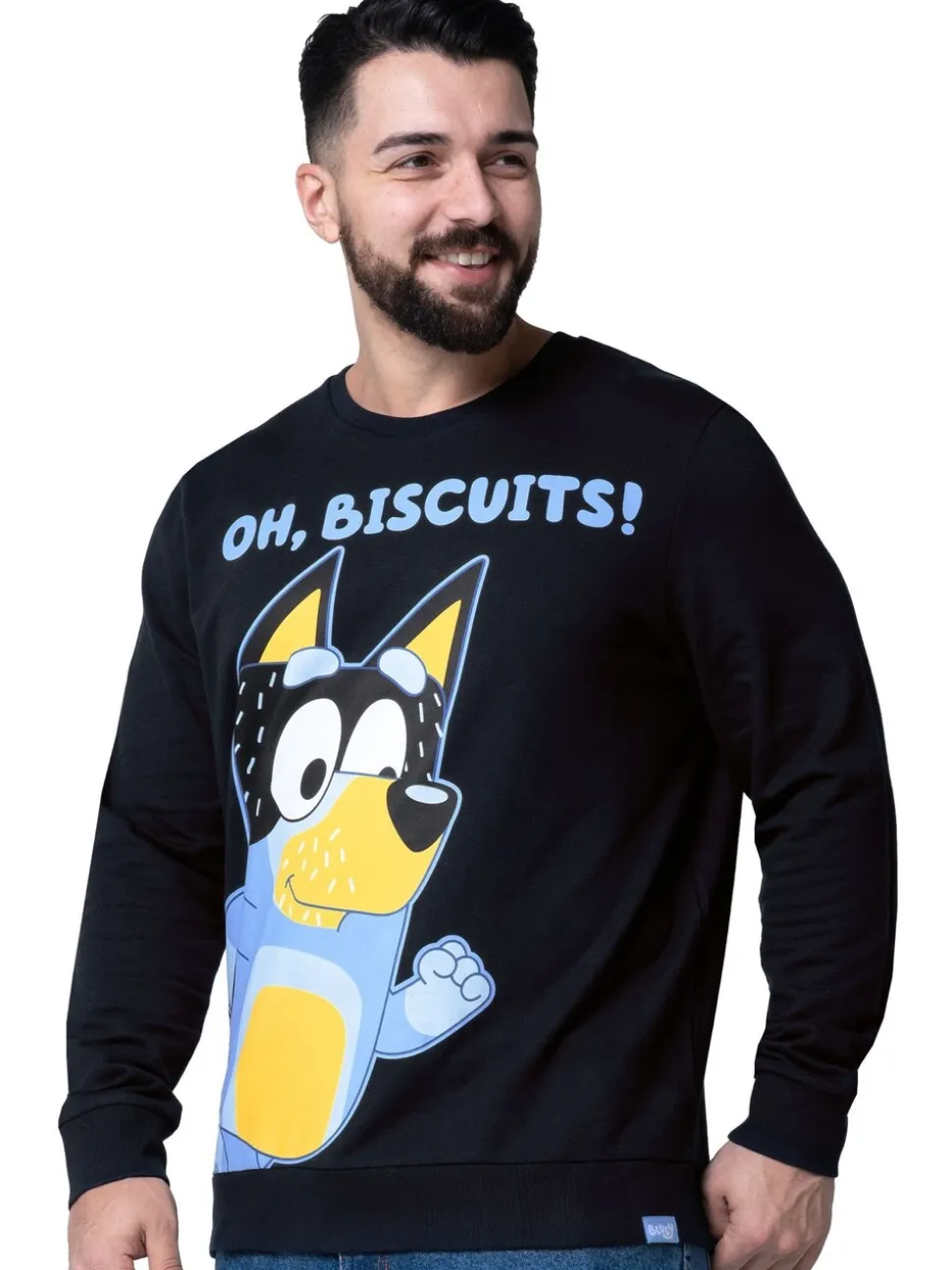 Bluey Blue Character Mens Bandit Sweatshirt