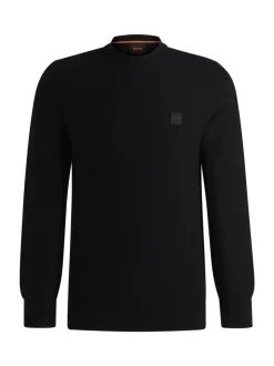 BOSS Black Anion Regular Fit Logo Patch Cashmere Blend Knit Jumper