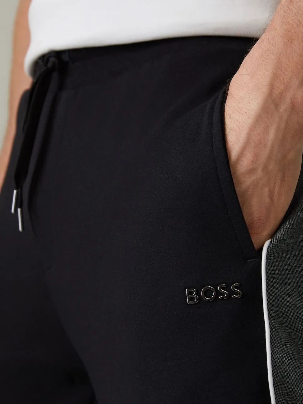 BOSS Black Constrast Stripe Logo Joggers