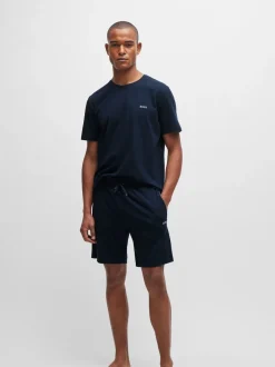 BOSS Black Ground Regular-Fit Logo Stretch Shorts
