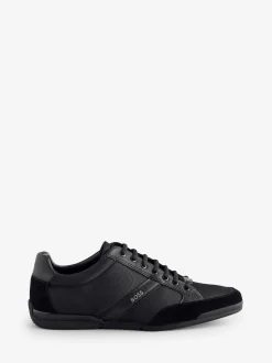 BOSS Black Mix Materials Trainers With Suede And Faux Leather