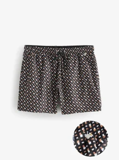 BOSS Black Printed Swim Shorts
