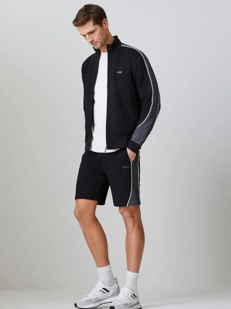 BOSS Black Stripe Detail Logo Shorts