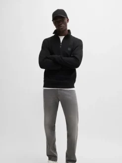 BOSS Black Zetrust Logo Quarter Zip Sweatshirt