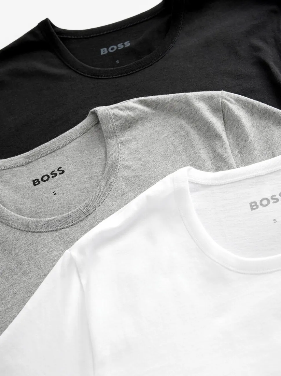 BOSS Black/Grey/White Classic Crew Neck T-Shirts 3 Pack