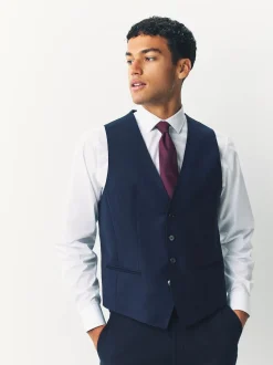 BOSS Blue Chrome Slim Fit Tailored Waistcoat
