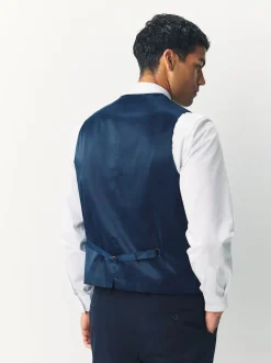 BOSS Blue Chrome Slim Fit Tailored Waistcoat