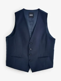 BOSS Blue Chrome Slim Fit Tailored Waistcoat