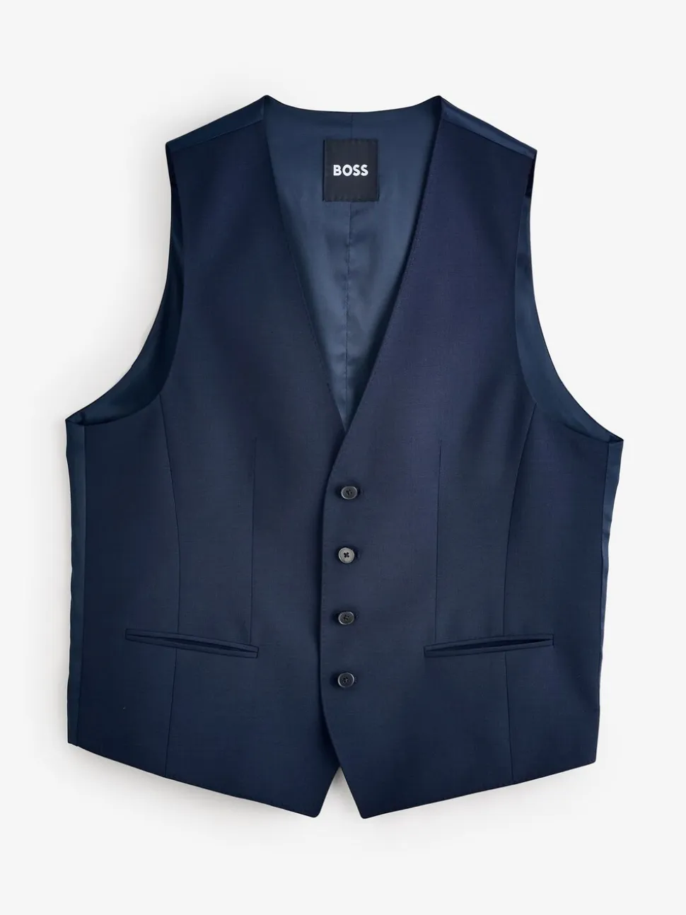 BOSS Blue Chrome Slim Fit Tailored Waistcoat