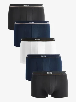 BOSS Blue Essential Stretch Cotton 5 Pack Boxers