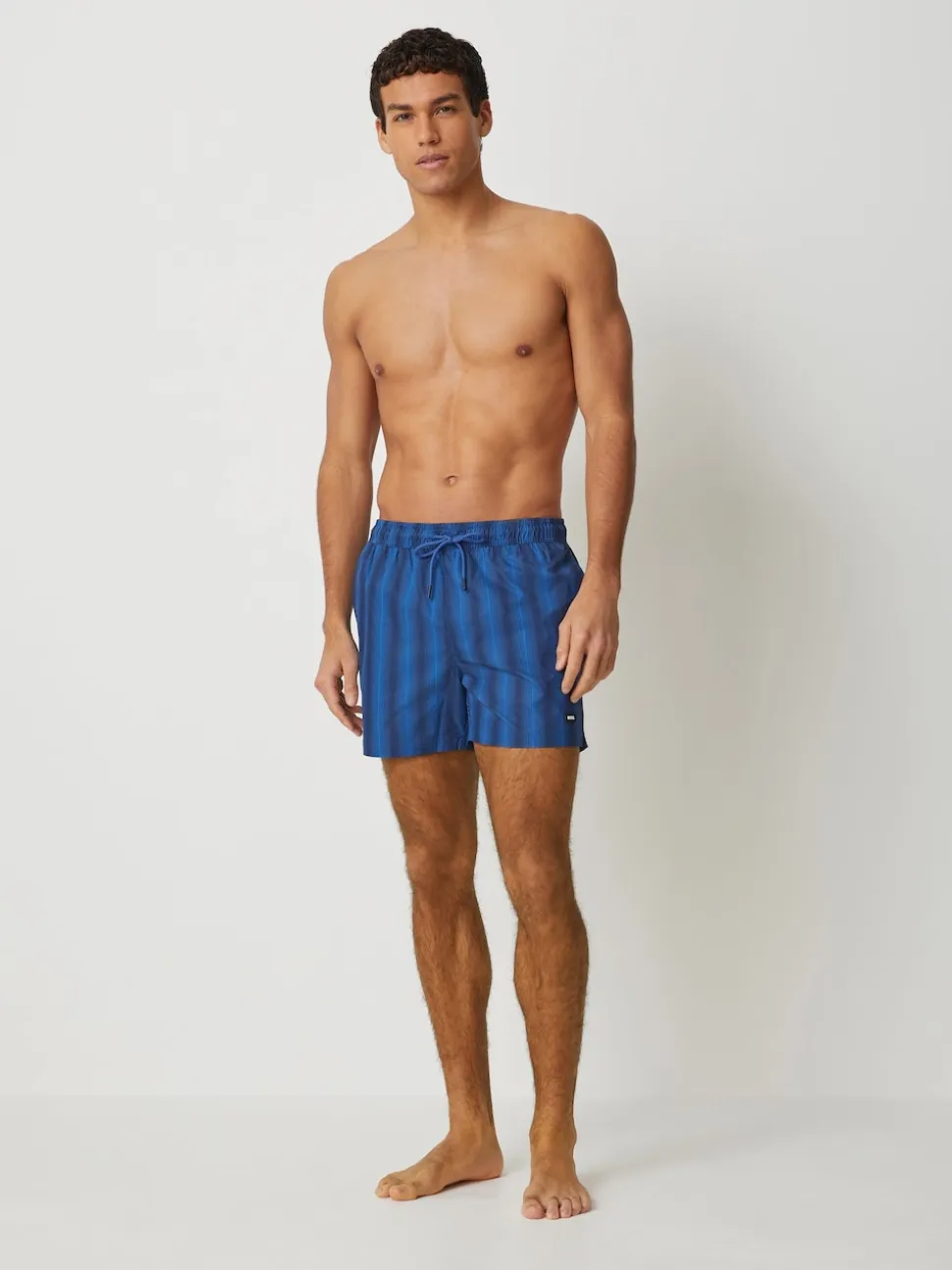 BOSS Blue Flounder Stripe Swim Shorts